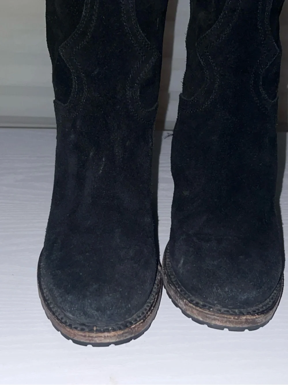 FREEBIRD Fuego Black Suede Knee-High Boots